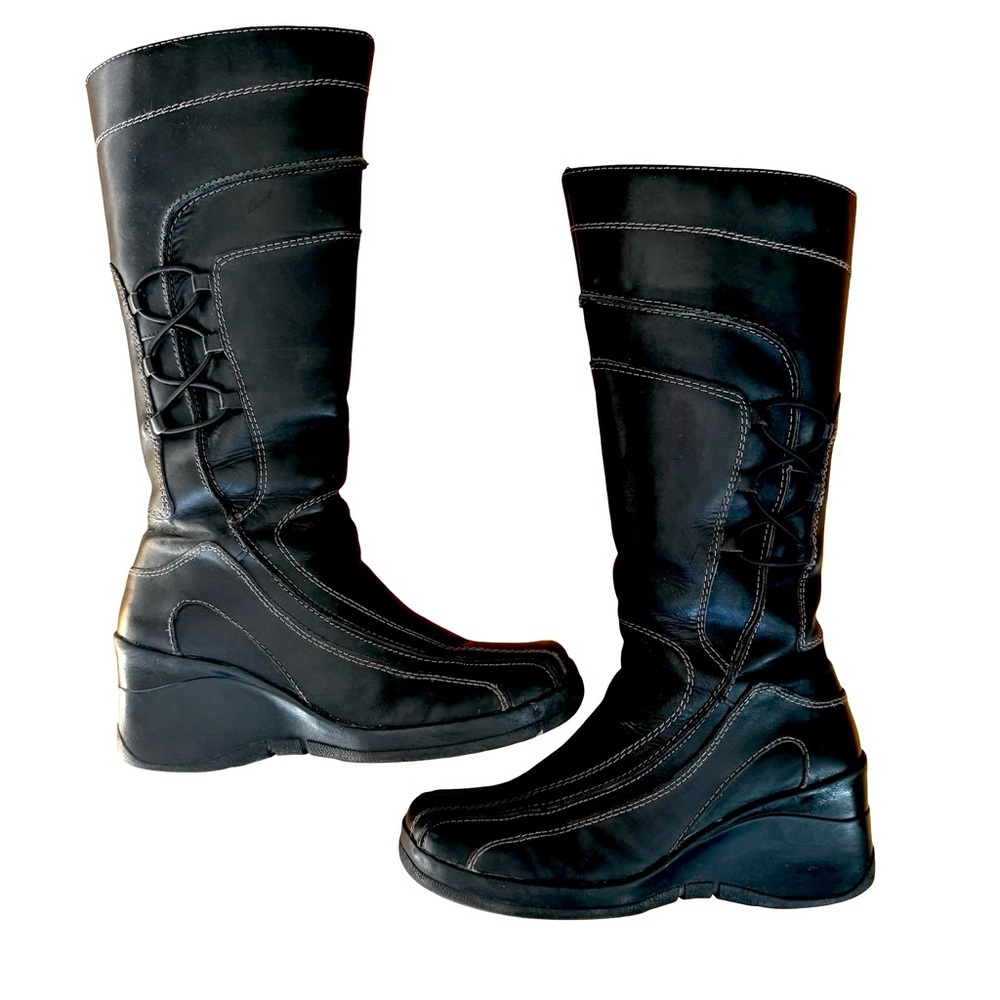 Aldo Black Leather Winter Boots, Size 38/7.5 - Picture 15 of 16